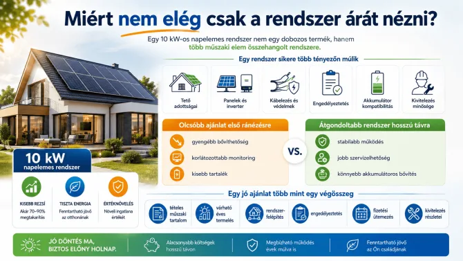 10 kW napelem rendszer ár összehasonlítása műszaki tartalom alapján